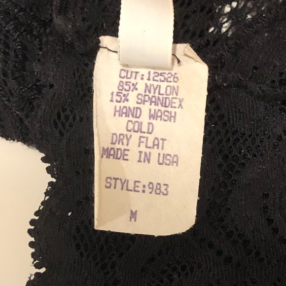 Hanky Panky Black Mesh Lace Crop Cami Size Medium - Picture 4 of 9